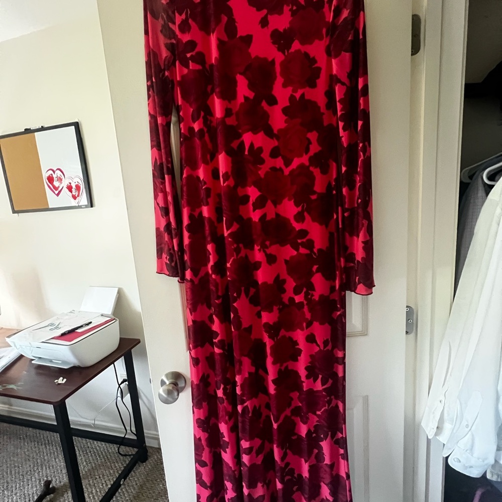Floral Red Maxi Dress